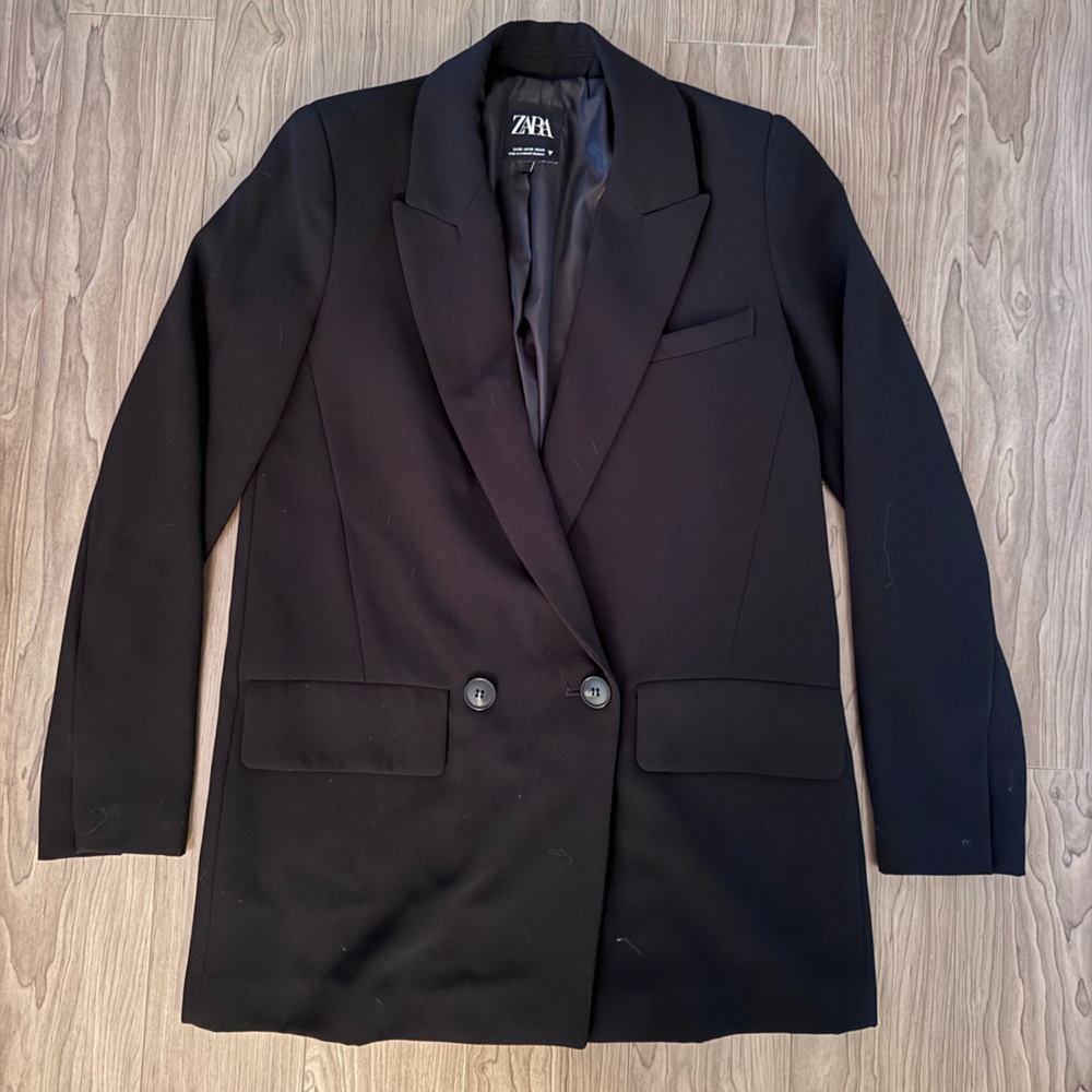 ZARA Classic Black Blazer | Women’s XS | Tailored Suit Jacket | Workwear Chic